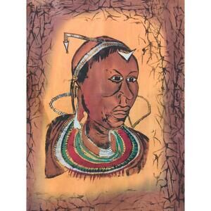 African Warrior Art Canvas Oli Painting 27' X 30'